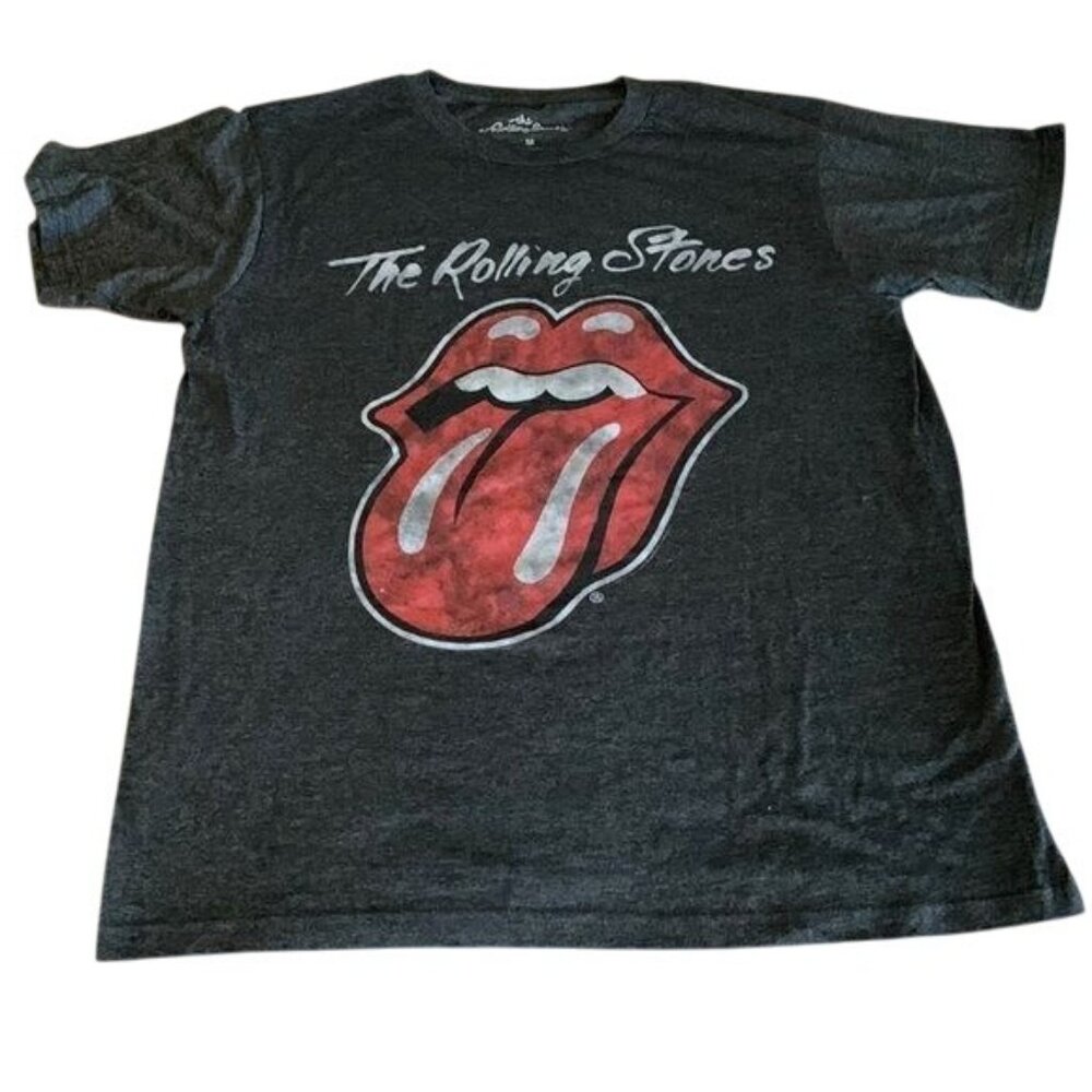 The Rolling Stones Gray Graphic Tee M 60% Cotton 40% Polyester Short Sleeve Rock